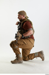 Whole Body Weapons-Rifle Man Pose with machine rifle White Army Athletic Bearded Studio photo references